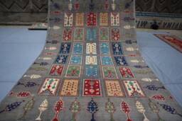 7x10 Gray Tribal Area Rug - Tree Floral Design Hand Knotted Natural Veg Dyes Wool Afghan Oriental Bedroom Rugs For Living Room - thumbnail 1