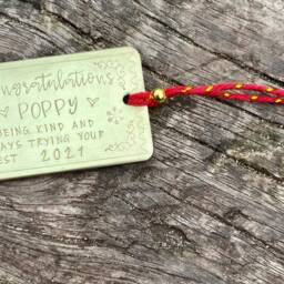 Christmas Ornament, Letter From Santa, Golden Ticket, Alternative, Personalised, Custom, Congratulations Gift - thumbnail 2