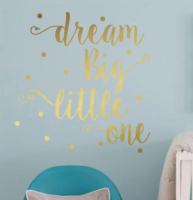 Dream Big Little One-Vinyl Wall Decal-Nursery Decor - Girl Or Boy Bedroom Lettering Words For The Wall - Vinyl - image 1