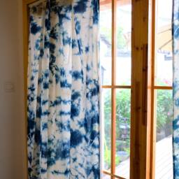 Indigo Tie Dye Cotton Curtain Handmade Shibori Boho Decor - thumbnail 3
