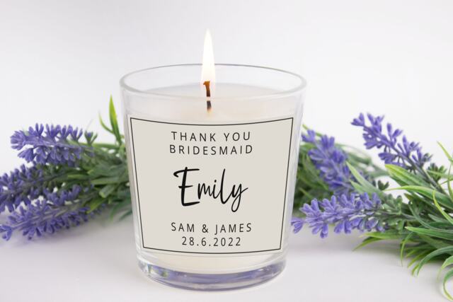 Wedding Day, Thank You Bridesmaid Candle With Gift Box, Personalised Candle, You Maid Of Honour - image 1