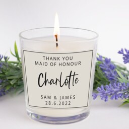 Wedding Day, Thank You Bridesmaid Candle With Gift Box, Personalised Candle, You Maid Of Honour - thumbnail 2