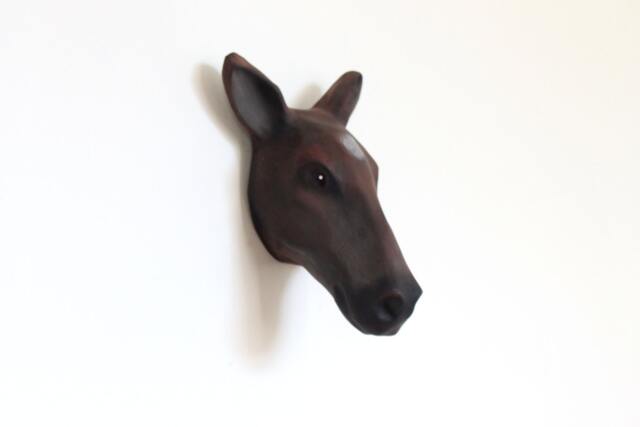 Paper Mache Horse Head Wall Mount - Faux Taxidermy Animal Sculpture - image 1