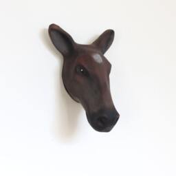 Paper Mache Horse Head Wall Mount - Faux Taxidermy Animal Sculpture - thumbnail 3