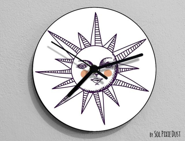 Sun Wall Clock - Kids Nursery Room, Teens Baby Room - image 1