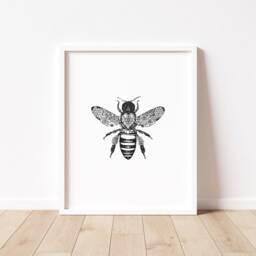 Unframed Bee Print - Bumblebee Wall Art Poster Home Decor Nature Office Bedroom - thumbnail 3