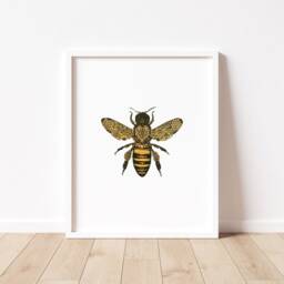 Unframed Bee Print - Bumblebee Wall Art Poster Home Decor Nature Office Bedroom - thumbnail 2