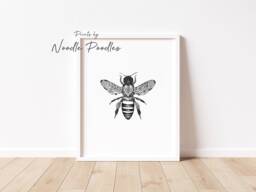 Unframed Bee Print - Bumblebee Wall Art Poster Home Decor Nature Office Bedroom - thumbnail 1