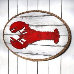 Rope Frame Lobster Plaque Nautical Wall Art Restaurant Decor Outdoor Display - thumbnail 3