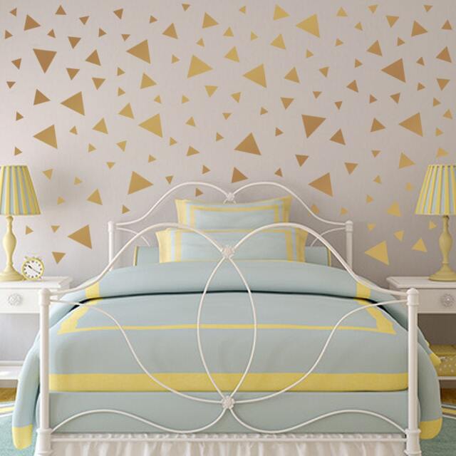 Triangle Confetti Wall Decals, Large Metallic Gold Set, For Bedroom Or Nursery - image 1