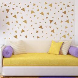 Triangle Confetti Wall Decals, Large Metallic Gold Set, For Bedroom Or Nursery - thumbnail 2