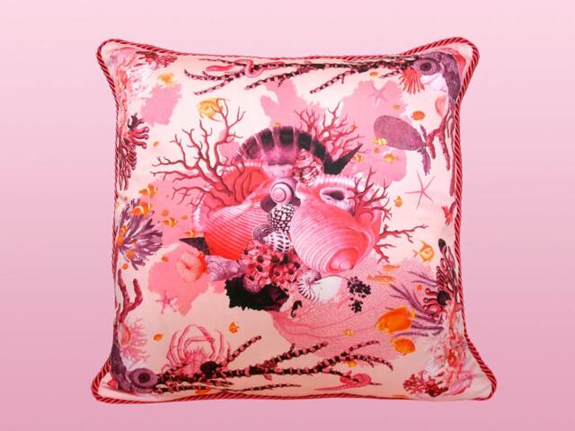 Reef Pillow - Pink/Orange - image 1
