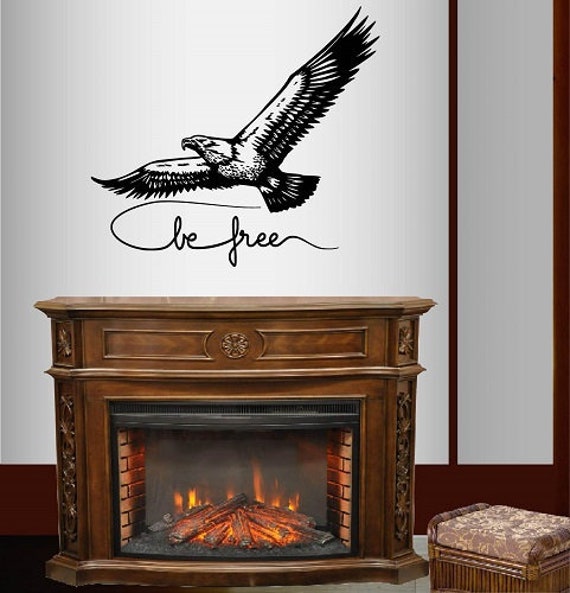 In-Style Decals Wall Vinyl Decal Home Decor Art Sticker Be Free Quote Phrase Eagle Wild Bird Hawk Room Removable Stylish Mural Design 100 - image 1