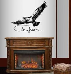 In-Style Decals Wall Vinyl Decal Home Decor Art Sticker Be Free Quote Phrase Eagle Wild Bird Hawk Room Removable Stylish Mural Design 100 - thumbnail 1