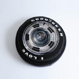 Antique Car Wheel Pillow - Phone Number Must Be Included For Purchase - thumbnail 1