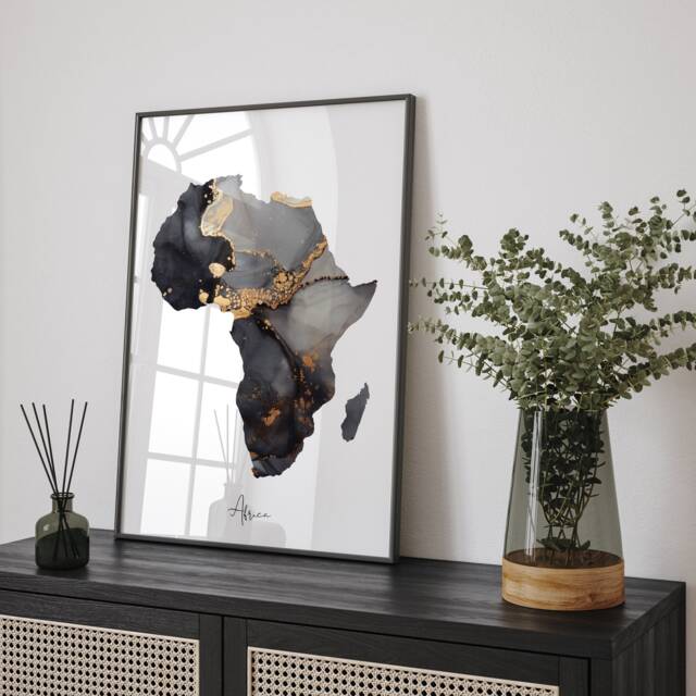 Personalised Custom Map Of Any City/Region Country in Black & Gold Wall Art Print - image 1