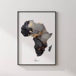 Personalised Custom Map Of Any City/Region Country in Black & Gold Wall Art Print - thumbnail 2