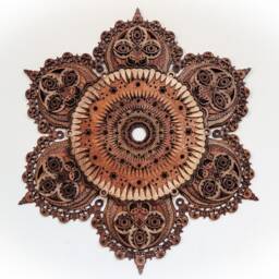 Yama Mandala Laser Cut Wood Art Sacred Geometry Wall Decor Art Demon Eyes Teeth Tantra Buddhism - thumbnail 3