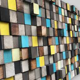 Reclaimed Wood Mosaic - Geometric Wall Art Decor - thumbnail 2