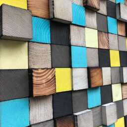 Reclaimed Wood Mosaic - Geometric Wall Art Decor - thumbnail 4
