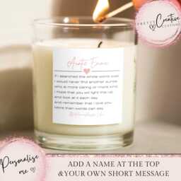 Auntie Personalised Scented Candle, Christmas Gift, Birthday Niece Gift For Auntie, Nephew Auntie - thumbnail 1