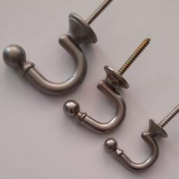 Mini Round Metal Curtain Wall Towel Hooks Coat Hanger - Antique Silver 30mm/35mm/45mm - Pack Of 2 - thumbnail 2