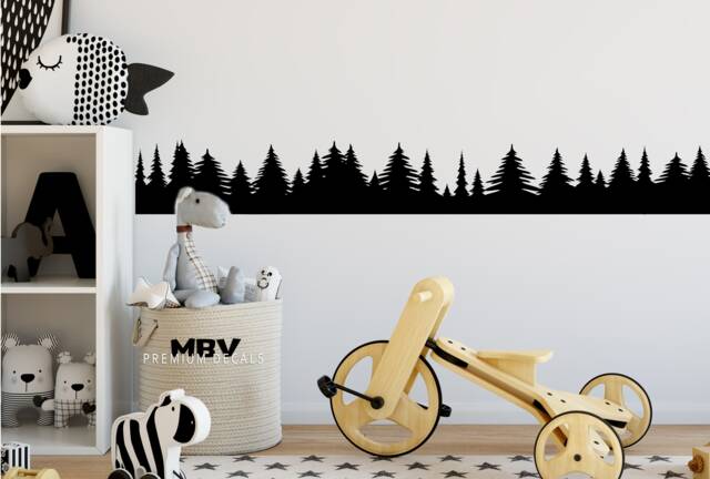 Fir Tree Vinyl Decals Forest Stripe Wall Decor - image 1
