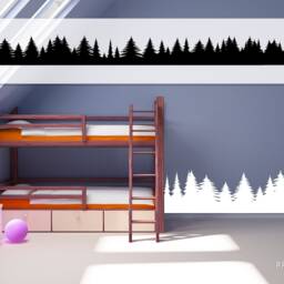 Fir Tree Vinyl Decals Forest Stripe Wall Decor - thumbnail 2