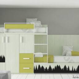 Fir Tree Vinyl Decals Forest Stripe Wall Decor - thumbnail 3