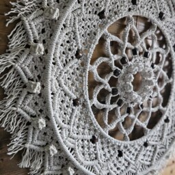 Large Macrame Wall Hanging Mandala - Boho Decor Handmade Fiber Art Bohemian Home - thumbnail 3