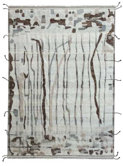 Hand-Knotted Moroccan Beni Ourain Rug, 100% Natural Wool, Modern Berber Carpet For Living Room - image 1