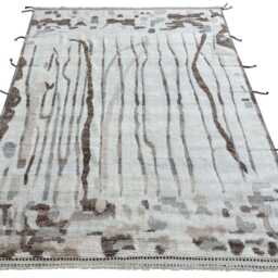 Hand-Knotted Moroccan Beni Ourain Rug, 100% Natural Wool, Modern Berber Carpet For Living Room - thumbnail 2