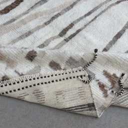 Hand-Knotted Moroccan Beni Ourain Rug, 100% Natural Wool, Modern Berber Carpet For Living Room - thumbnail 4