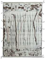 Hand-Knotted Moroccan Beni Ourain Rug, 100% Natural Wool, Modern Berber Carpet For Living Room - thumbnail 1
