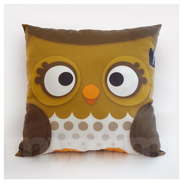 Forest Owl Pillow Woodland Animal Kids Cushion - 12x12