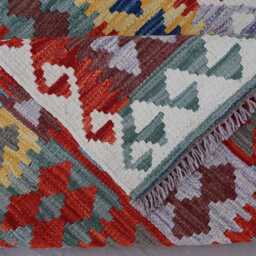 2'7x10 Ft Afghan Kilim Runner Rug, Geometric Natural Veg Dyes Wool Flatweave Boho Rug, Handwoven Tribal Kitchen, Hallway - thumbnail 4