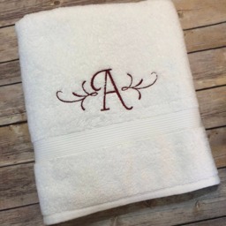 Personalized Monogrammed Bath Towel Custom Embroidered Cotton - thumbnail 3