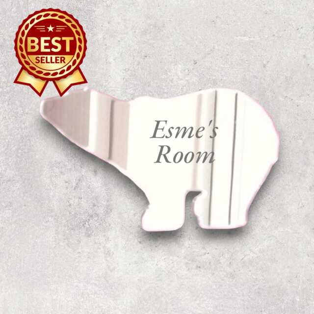 Polar Bear Acrylic Mirror Wall Art Personalized Engraving - image 1
