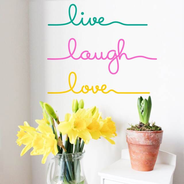 Live Laugh Love 3 Colour Wall Decal Vinyl Sticker Modern Quote Home Decoration - image 1