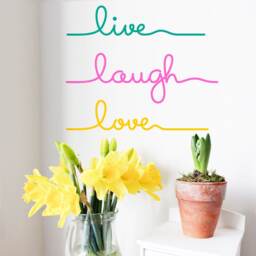 Live Laugh Love 3 Colour Wall Decal Vinyl Sticker Modern Quote Home Decoration - thumbnail 1