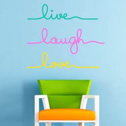 Live Laugh Love 3 Colour Wall Decal Vinyl Sticker Modern Quote Home Decoration - thumbnail 3