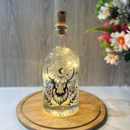 Highland Cow Bottle Lamp, Led String Lights, Decorative Light Up , Home Decor - thumbnail 3