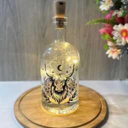 Highland Cow Bottle Lamp, Led String Lights, Decorative Light Up , Home Decor - thumbnail 2