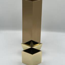 Brass Furniture Leg Cap - Square Metal Foot Sleeve For Table, Sofa, Chair & Kitchen Island Legs - Brushed Or Polished Gold Finish - thumbnail 4