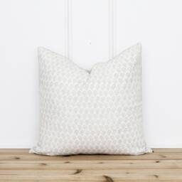 Neutral Hand Block Floral Pillow Cover - Botanical Fall Decorative Pillows Linen 20 X 16 26 -- Loren - thumbnail 1