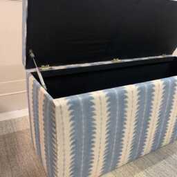Linwood Ruched Isabella, Upholstered Storage Ottoman - thumbnail 2
