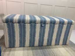 Linwood Ruched Isabella, Upholstered Storage Ottoman - thumbnail 1
