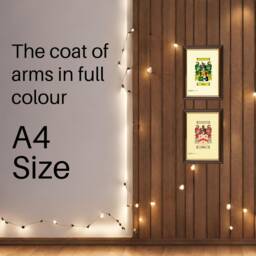 A4 Coat Of Arms Print - Heraldic Family Crest - Framed - thumbnail 2