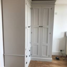 Wardrobe - Corner Wardrobe 4 Door Drawer Fluted Style - thumbnail 2