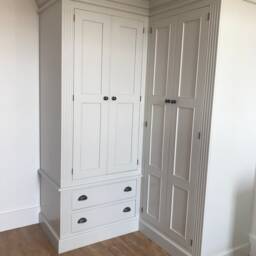 Wardrobe - Corner Wardrobe 4 Door Drawer Fluted Style - thumbnail 3